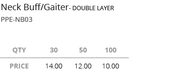  ,PPE NB03,Neck Buff/Gaiter DOUBLE LAYE