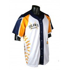 SAMPLE - Baseball Jersey Mens Dinger Full Button Short Sleeve Style - Size: Mens Large