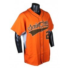 SAMPLE - Baseball Jersey Mens Phenom Full Button Short Sleeve Style - Size: Mens Large